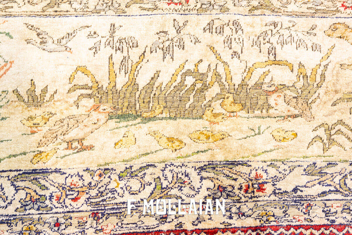 Rare design Pictorial (Animal figures) Antique Kaysery Turkish Carpet n°:220572